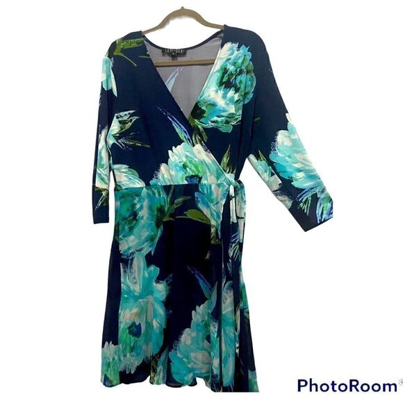 Sami+Dani floral surplice neck dress wrap in front size 12 - Picture 1 of 8